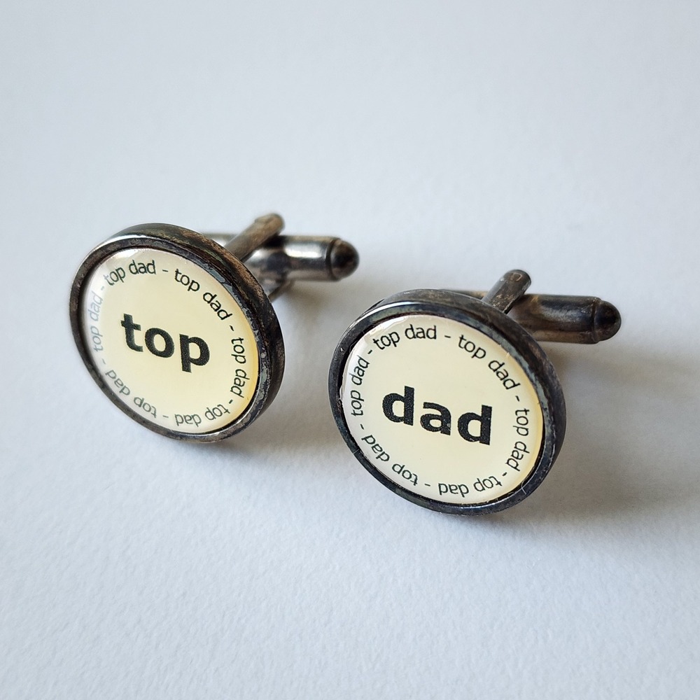 Top Dad Cufflinks Set Father Gift Idea Wedding Bride Event Formal Office Work